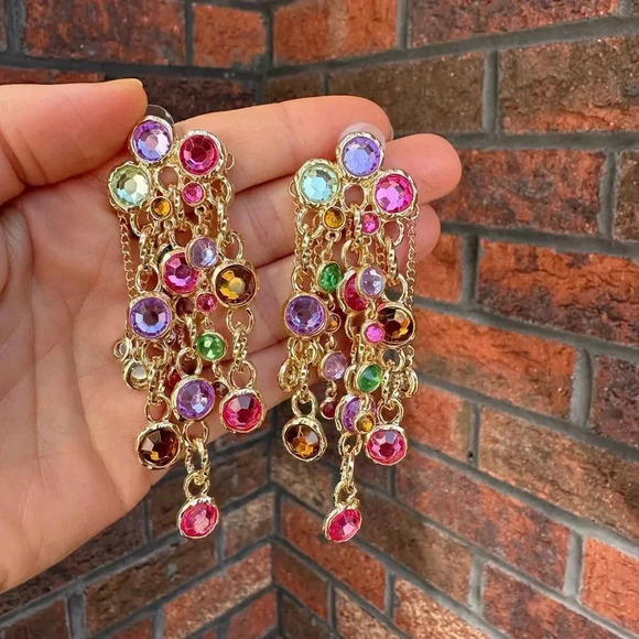 ZARA MULTI-COLOR WATERFALL EARRINGS - Picture 8 of 15